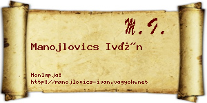 Manojlovics Iván névjegykártya